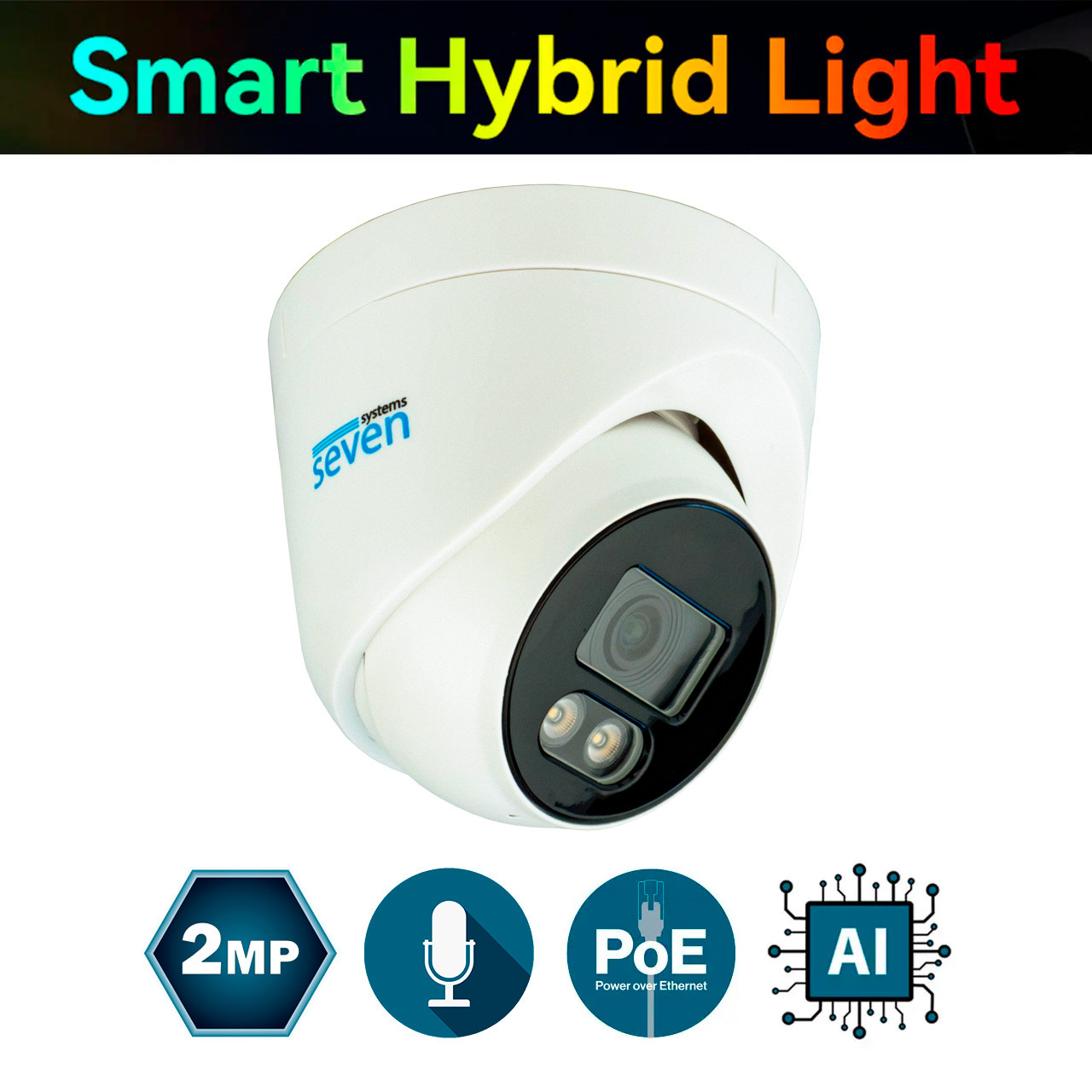 IP-видеокамера 2 Мп уличная SEVEN IP-1012PA white 2,8 мм