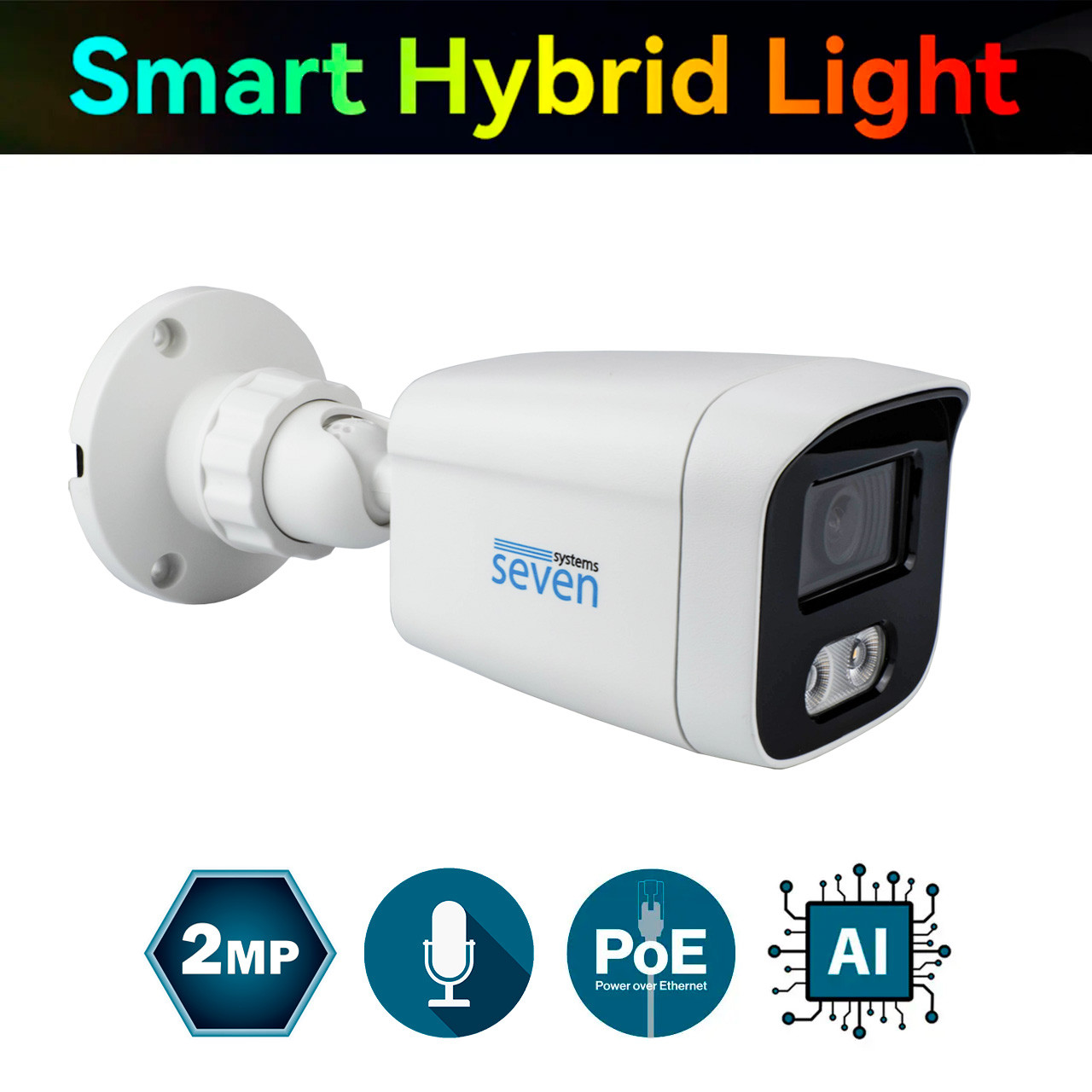 IP-видеокамера 2 Мп уличная SEVEN IP-1022PA white 2,8 мм