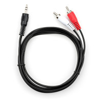 Кабель мультимедійний 3.5mm M to 2xRCA M 1.5m Vinga (VCPDCJ35MRCA21.5BK)