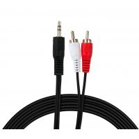 Кабель мультимедійний 3.5mm M to 2xRCA M 5.0m Vinga (VCPDCJ35MRCA25BK)