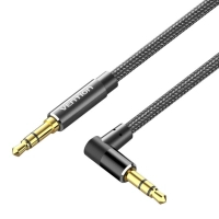 Кабель мультимедійний 3.5mm M to 3.5mm M 1.0m 90° corner black Vention (BAZBF)