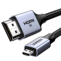 Кабель мультимедійний HDMI M to HDMI micro M 2.0m V2.1 8K60Hz HD164 black Ugreen (15517)