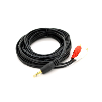 Кабель мультимедийный 3.5mm M to 2xRCA M 5.0m black Voltronic (YT-3.5(M)/2хRCA(M)-5.0Cu)