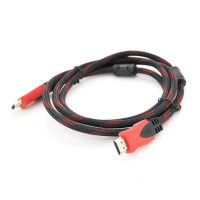 Кабель мультимедийный HDMI M to HDMI M 1.5m V1.4 black/red Merlion (YT-HDMI(M)/(M)NY/RD-1.5m)