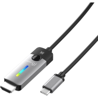 Кабель мультимедийный USB-C to HDMI M 1.8m 8K 60Hz LED RGB J5create (JCC157-N)