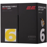 Кабель сетевой 2E UTP 305м cat.6, AWG 23/1, LSZH-1, желтый (2E-CBL6EUTP-LSZH1-YLW)