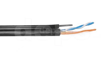Кабель вита пара Step4Net UTP CAT5e 2P 0,51мм CCA зовнішній, самонесучий UTP cat 5E 2p 305м=1 бхт (0,51мм) CCA outdoor-M