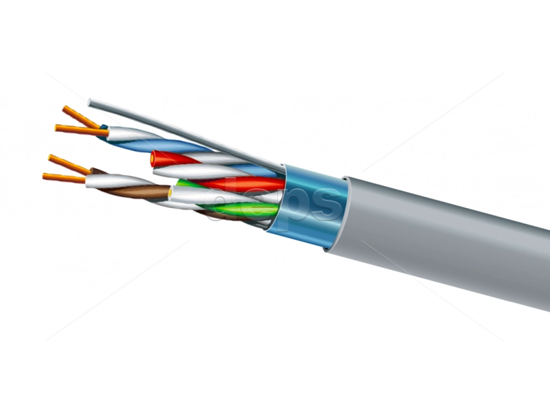 Кабель вита пара ЗЗКМ (ЗЗЦМ) Category 5e F/UTP 4х2х24 AWG Кабель вита пара Cat.5e F/UTP PE 4х2х24 AWG (7091002) 305м=1бхт
