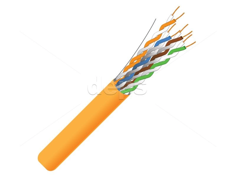 Кабель витая пара ​FinMark UTP CAT6 4P 23AWG LSZH оранжевый  305м внутренний