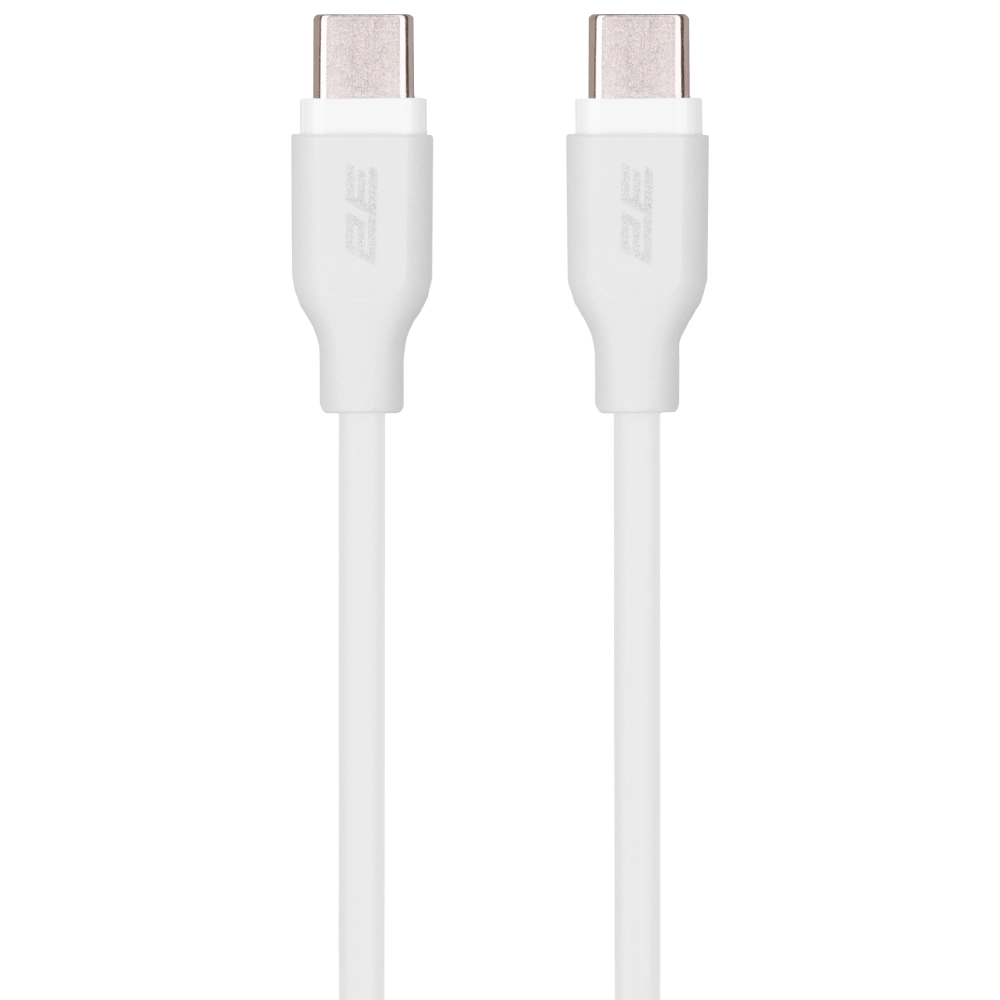 Кабель заряджання/синхронізації 1м 60Вт білий 2E Type-C Glow USB-C > USB-C