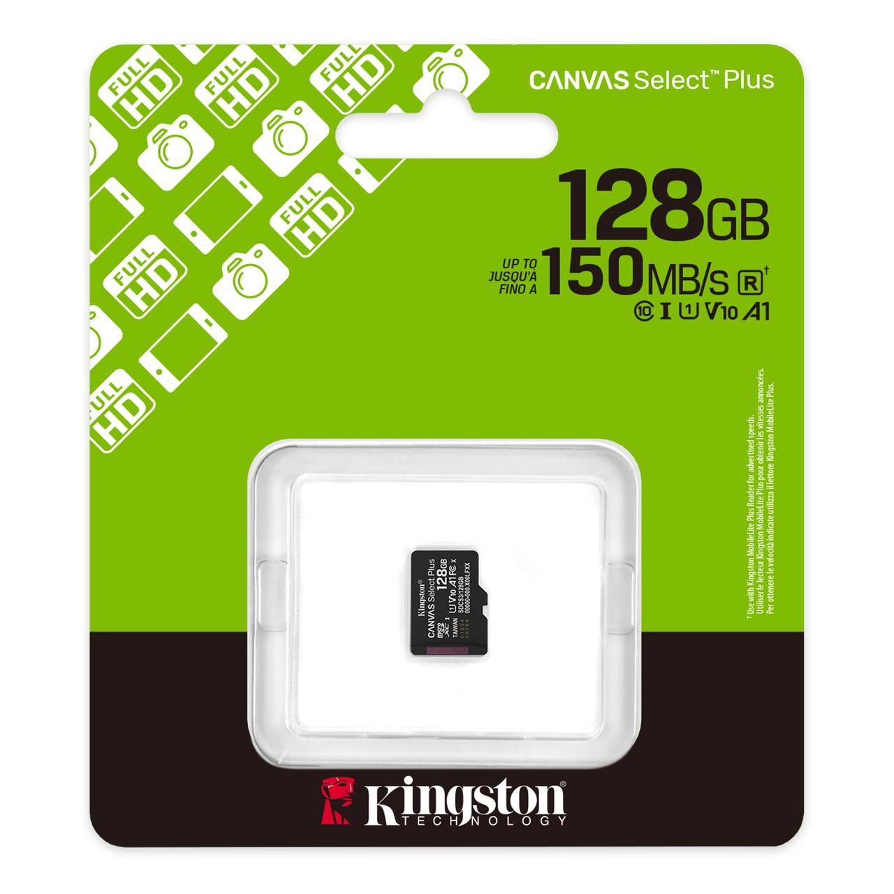 Карта пам'яті microSDXC Kingston Canvas Select Plus 128 GB А1 UHS-1 R150MB/s