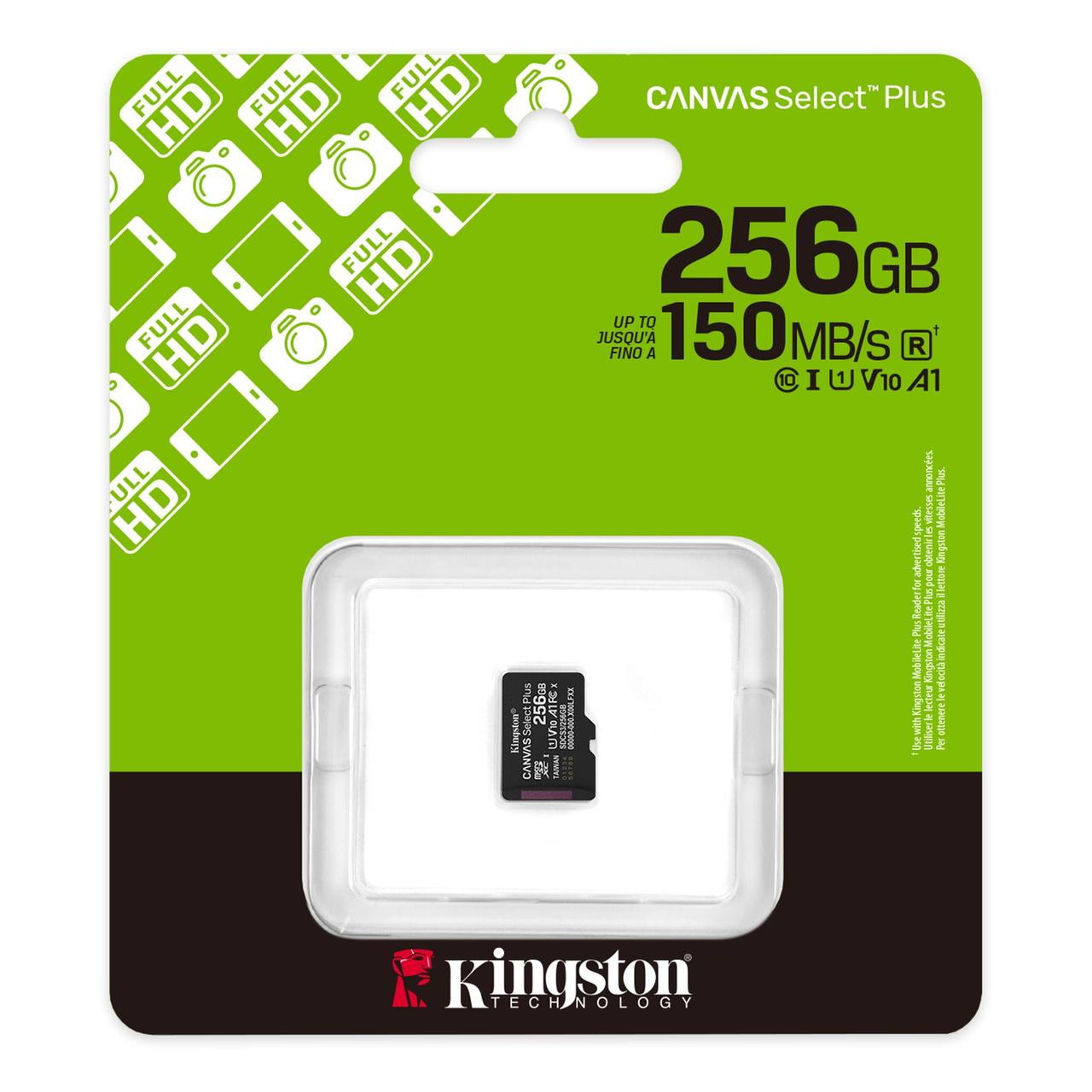 Карта пам'яті microSDXC Kingston Canvas Select Plus 256 GB А1 UHS-1 R150MB/s