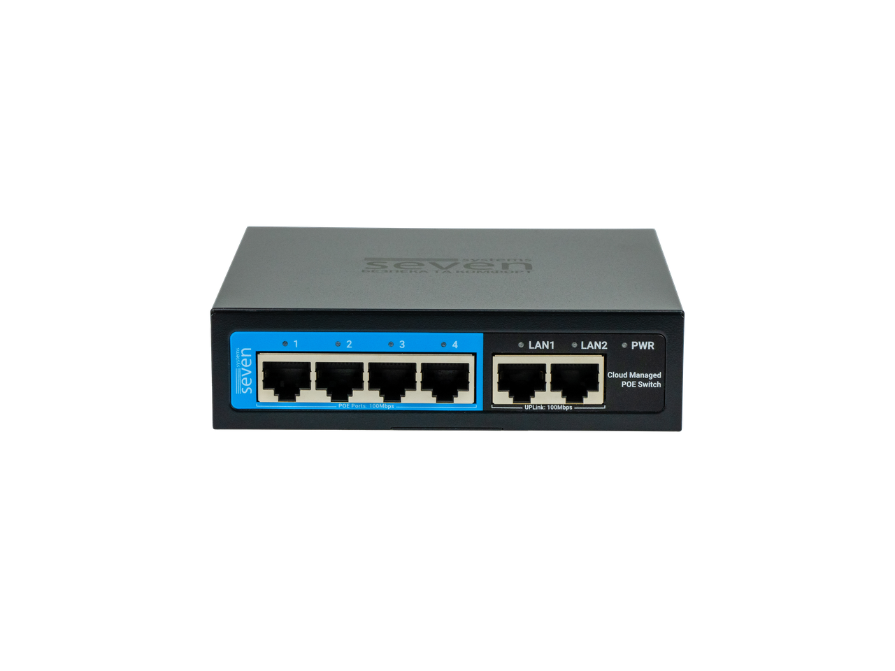 Хмарно керований 6-ти портовий PoE комутатор SEVEN PS204D (Cloud POE: 4, UP: 2)