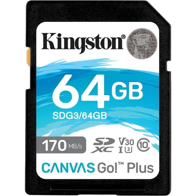 Kingston SDXC Canvas Go Plus 170R C10 UHS-I U3 V30 64Гб