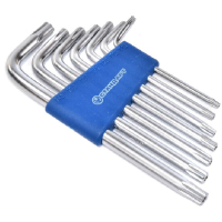 Ключ Стандарт TORX Г-образный с отверстием 7шт. (TKS0701)