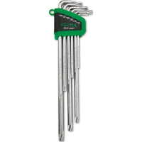 Ключ Toptul Г-образный TORX T10-T50 9шт. супердлинный с отверстием (GSN-09ET)