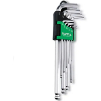 Ключ Toptul шестигранный дюймовых с шаром 1/16"-3/8" 9шт. (GBAL0901)