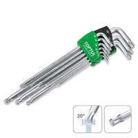 Ключ Toptul TORX Г-образный T10-T50 9шт. супердлинный с отверстием (GAAL0928)