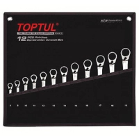 Ключ Toptul трещоточный реверсивный 8-19мм в чехле (GPAQ1203)
