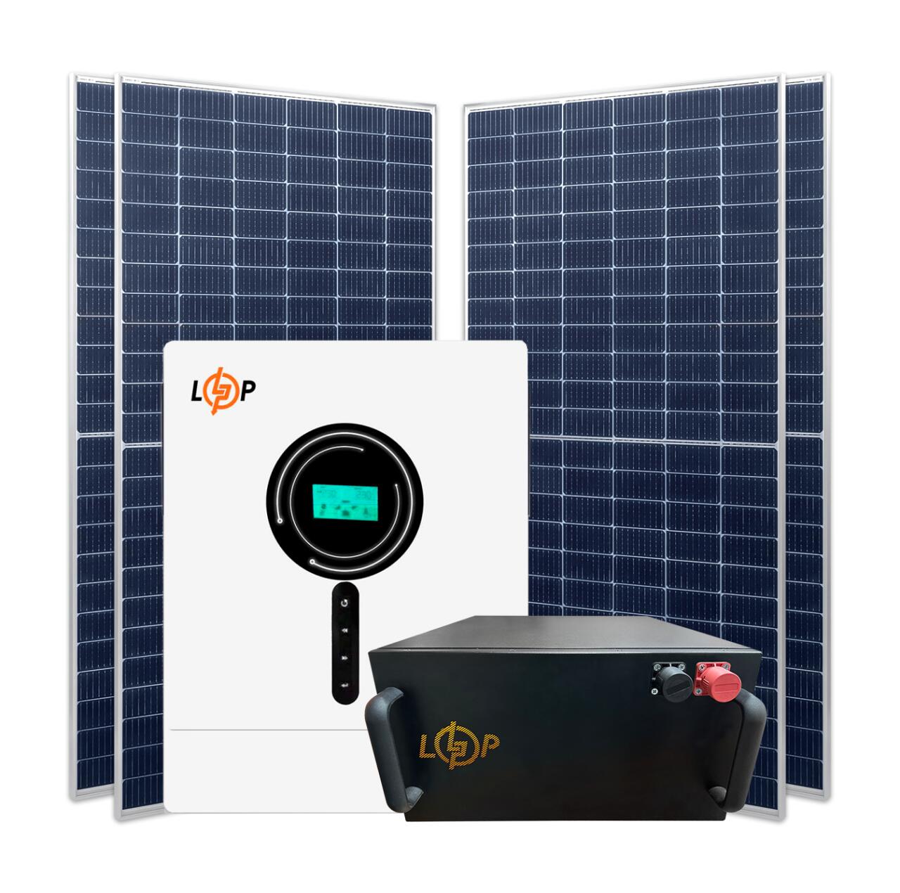 Комплект СЭС 6kW АКБ 5.12kWh (литий) 100Ah Премиум GRID