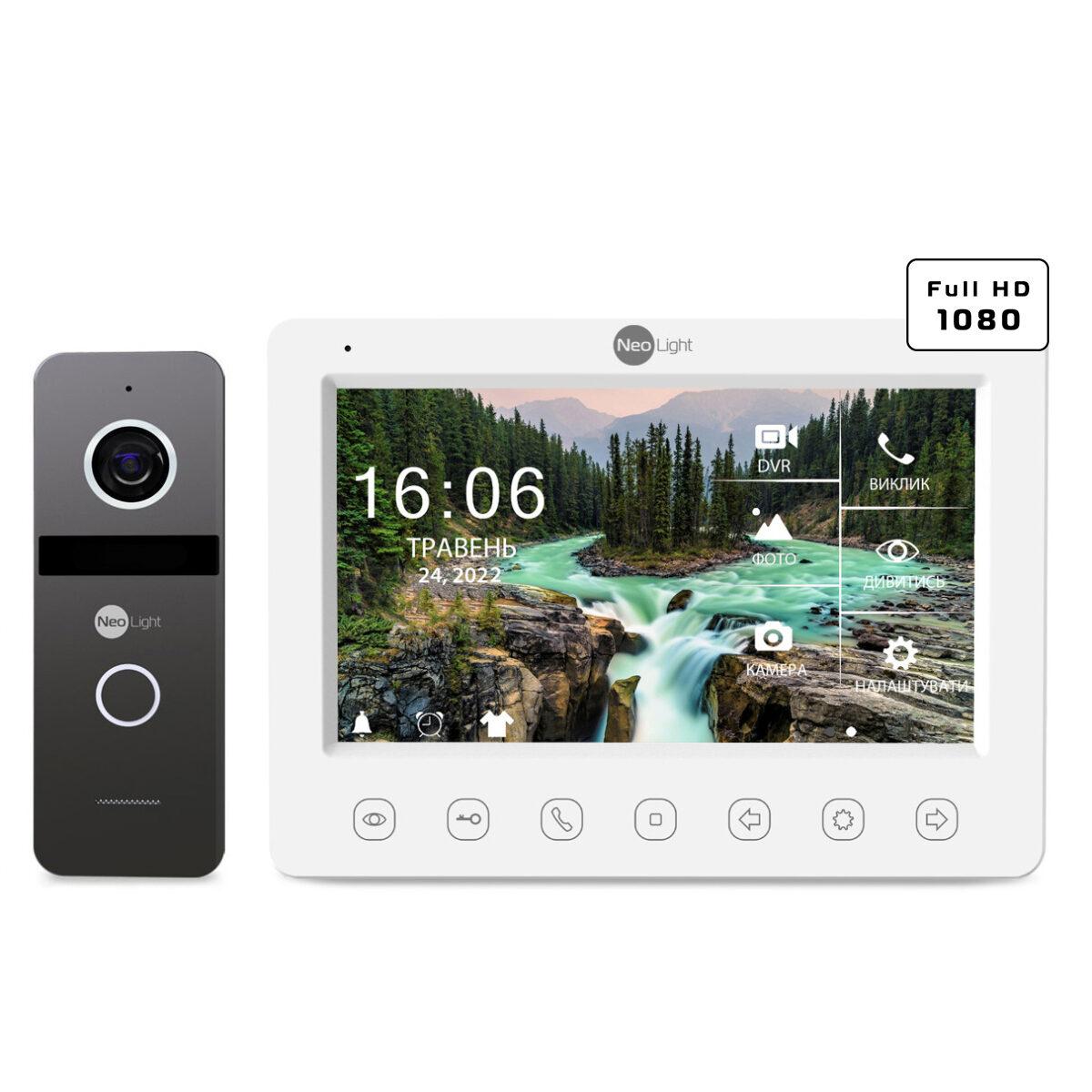 Комплект видеодомофона NeoLight KAPPA+ HD и панель вызова SOLO FHD Graphite