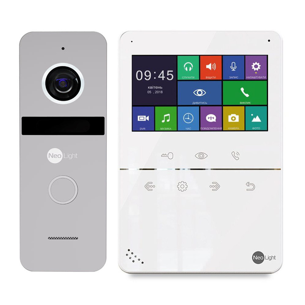 Комплект видеодомофона NeoLight TETTA+ и панель вызова SOLO Silver