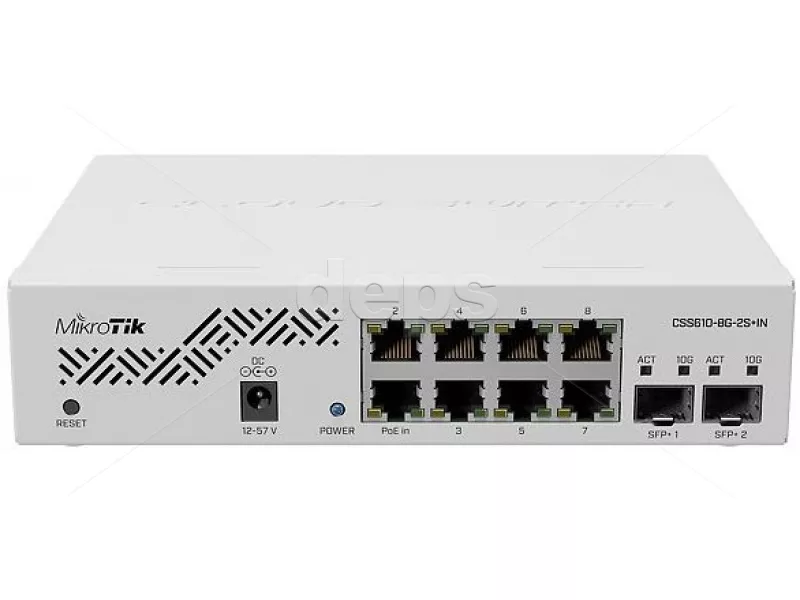 Комутатор керований MikroTik CSS610-8G-2S+IN