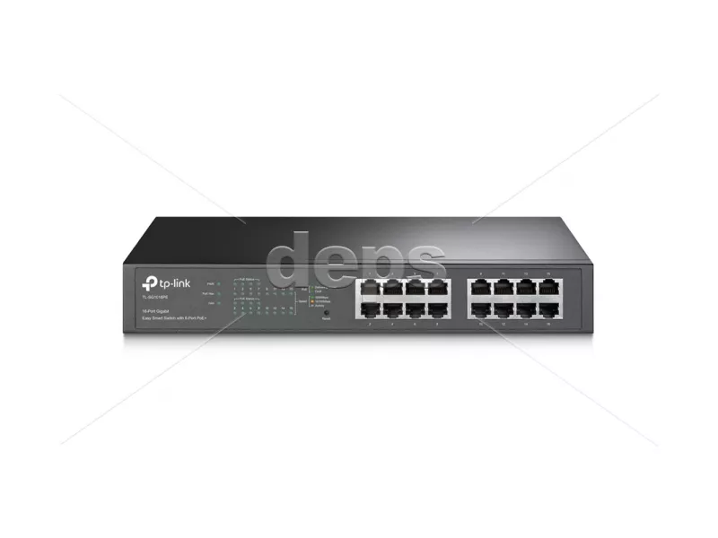 Комутатор TL-SG1016PE Easy Smart с 16 гигабитными портами (8 портов PoE+)