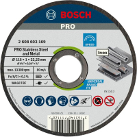 Круг отрезной Bosch Professional, для нержавеющей стали и металла, 115×1×22.23 мм (2.608.603.169)
