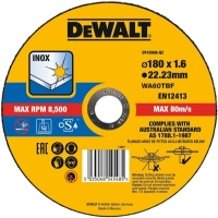 Круг отрезной DeWALT EXTREME, нержавеющая сталь/листовой металл, 180х1.6х22.23 мм (DT43908)
