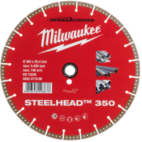 Круг відрізний Milwaukee алмазний Steelhead 350, 350мм, по металу (4932471988)