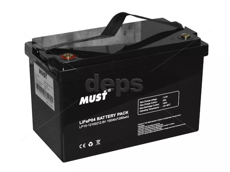 LiFePO4 аккумулятор Must LP15-12100 BT (4S 12V/100Ah Dis/Ch: 100A/100A)