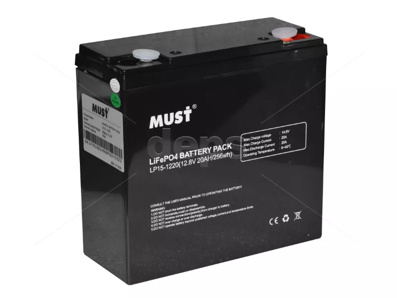 LiFePO4 акумулятор Must LP15-1220 (4S 12V/20Ah Dis/Ch: 20A/20A)
