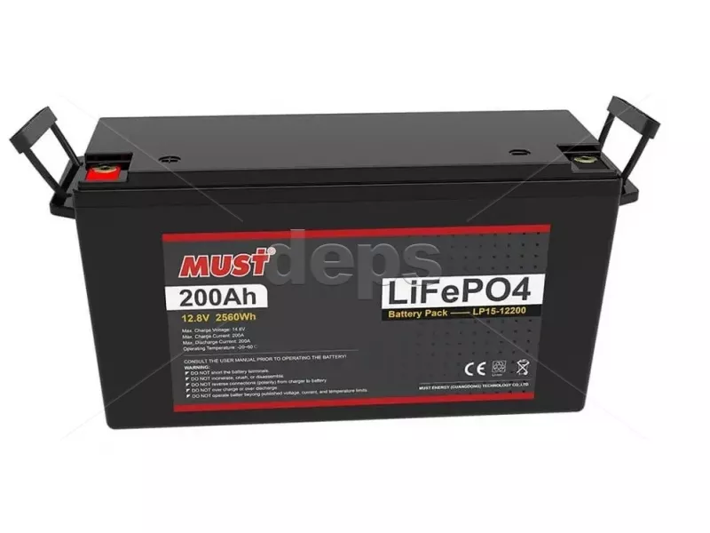 LiFePO4 акумулятор Must LP15-12200 BT (4S 12V/200Ah Dis/Ch: 100A/100A)