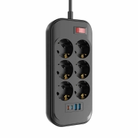 Мережевий фільтр живлення ColorWay CW-CHE64PDB 6 роз, 4USB (CW-CHE64PDB)