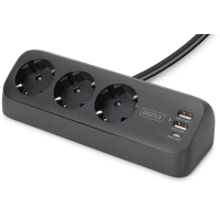 Мережевий фільтр живлення Digitus 3 розетки, 2xUSB-A, 1xUSB-C,1.5м, Black (DA-70625)