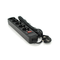 Мережевий фільтр живлення Maxxter MSP5-G-6B, 5 роз, 1.8 м, Black (MSP5-G-6B)