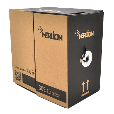 Merlion внутренний КВП UTP (4*2*0.5) 4p 24 AWG CCA ПВХ (305м) белый