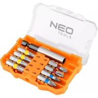 Набір біт Neo Tools 1/4", бітотримач, PH PZ TH, 25mm, сталь S2, кейс, 8шт (56-614)