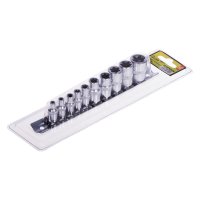 Набір торцевих головок Alloid зовнішній Torx, 1/4"-3/8"DR, E4-E18, 10шт. (НГЕ-418Б)