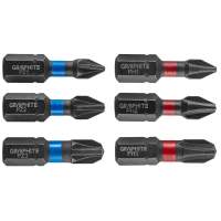 Набор бит Graphite ударных PH1 / 2/3, PZ1/2/3 x 25 мм, 6 шт. (56H540)