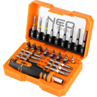 Набор бит Neo Tools 1/4", битодержатель, PH R HT TT, кейс, 31шт (56-602)