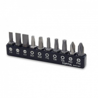Набор бит Toptul для шуруповерта 1/4" 10ед. (PH,SL,Torx,SQ) (GAAV1001)