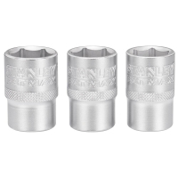 Набор торцевых головок Stanley торцевых 1/2" Maxi Drive, с шестигранным профилем, 3 шт: 17, 18, 19 мм. (FMMT17094-0)