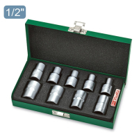 Набор торцевых головок Toptul TORX 1/2" E10-E24 9шт. (звезда Давида) (GAAD0907)