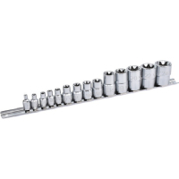 Набор торцевых головок Toptul TORX на планке 1/4"-1/2" E4-E24 14шт. (GAAR1402)