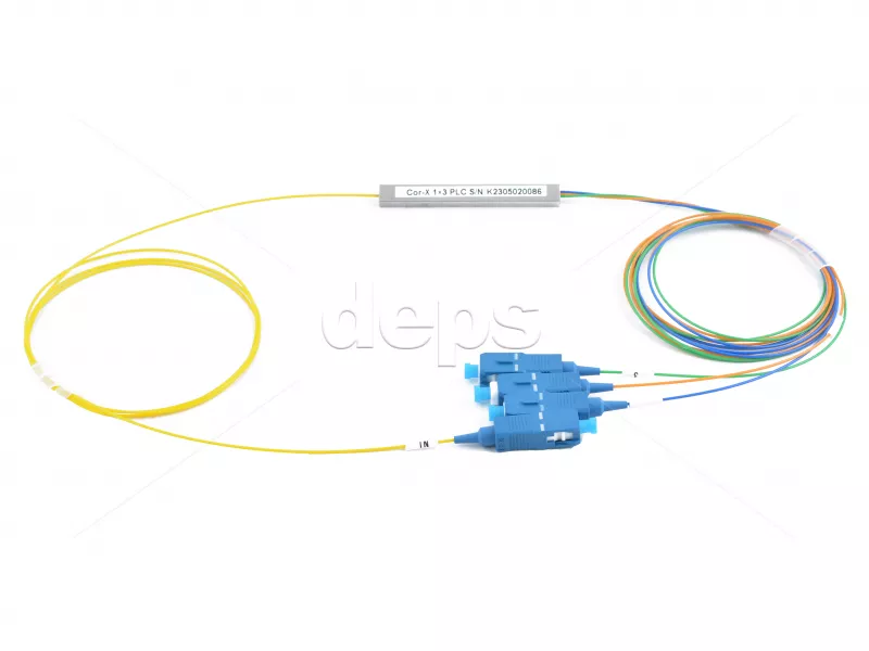 Оптичний дільник PLC 1×3 з конекторами SC/UPC (міні-корпус)