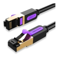 Патч-корд 0.5м, S/FTP cat 7 RJ-45 black Vention (ICDBD)