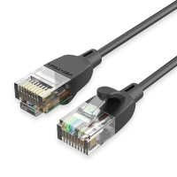Патч-корд 0.5м, UTP cat 6A RJ-45 slim black Vention (IBIBD)