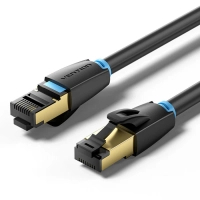 Патч-корд 1.5м, S/FTP cat 8 RJ-45 black Vention (IKABG)